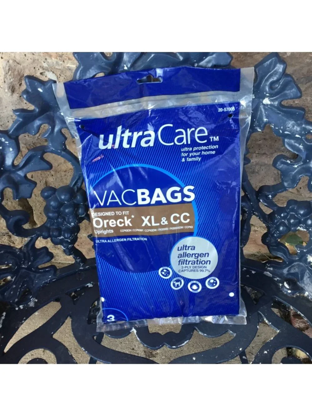 3 Bags Ultra Care Vac Bags Fits Oreck XL & CC Unopened Bag